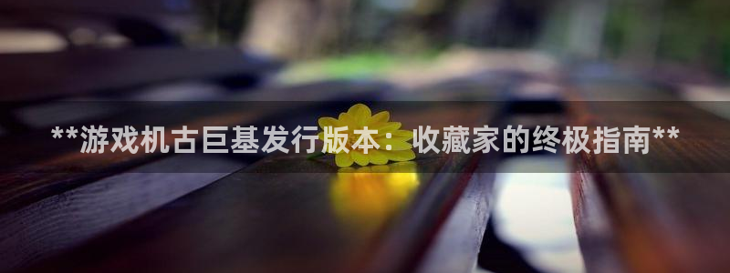 顺盈网络科技有限公司招聘：**游戏机古巨基发行版本：收藏家的终极指南**